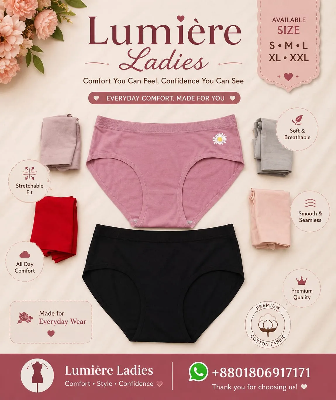 Lumière Ladies Premium Cotton Comfort Panty